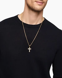 Streamline® Cross Pendant in 18K Yellow Gold with Diamonds