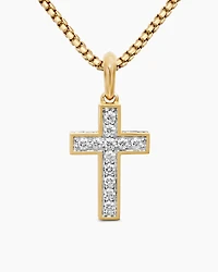 Streamline® Cross Pendant in 18K Yellow Gold with Diamonds