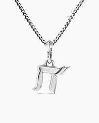 Chai Amulet in Sterling Silver with 18K Yellow Gold, 17mm