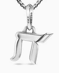 Chai Amulet in Sterling Silver with 18K Yellow Gold, 17mm