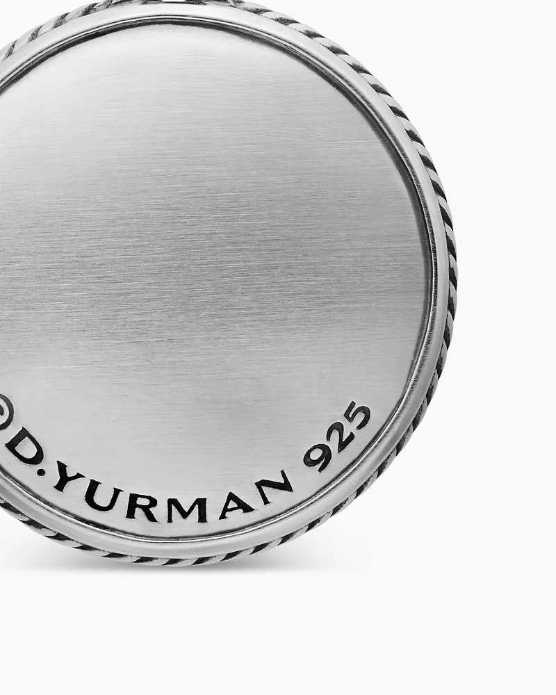 Maritime® Compass Amulet in Sterling Silver with Centre Black Diamond
