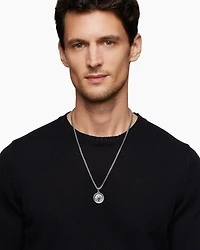Maritime® Compass Amulet in Sterling Silver with Centre Black Diamond