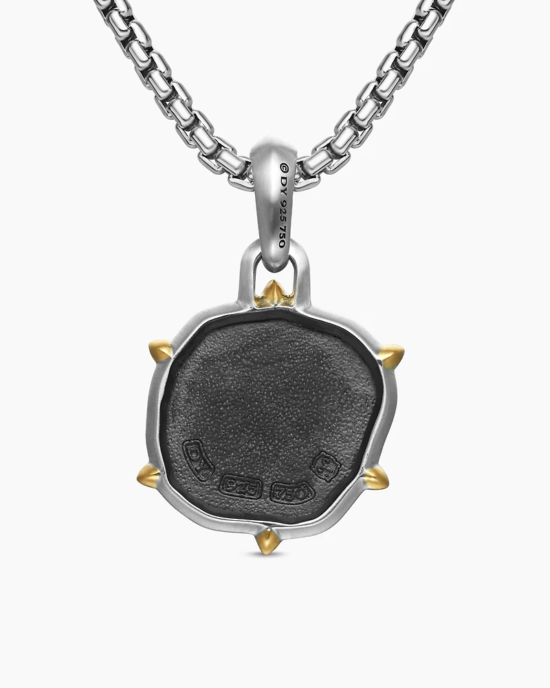 Aries Amulet in Sterling Silver with 18K Yellow Gold, 33mm