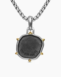 Aries Amulet in Sterling Silver with 18K Yellow Gold, 33mm