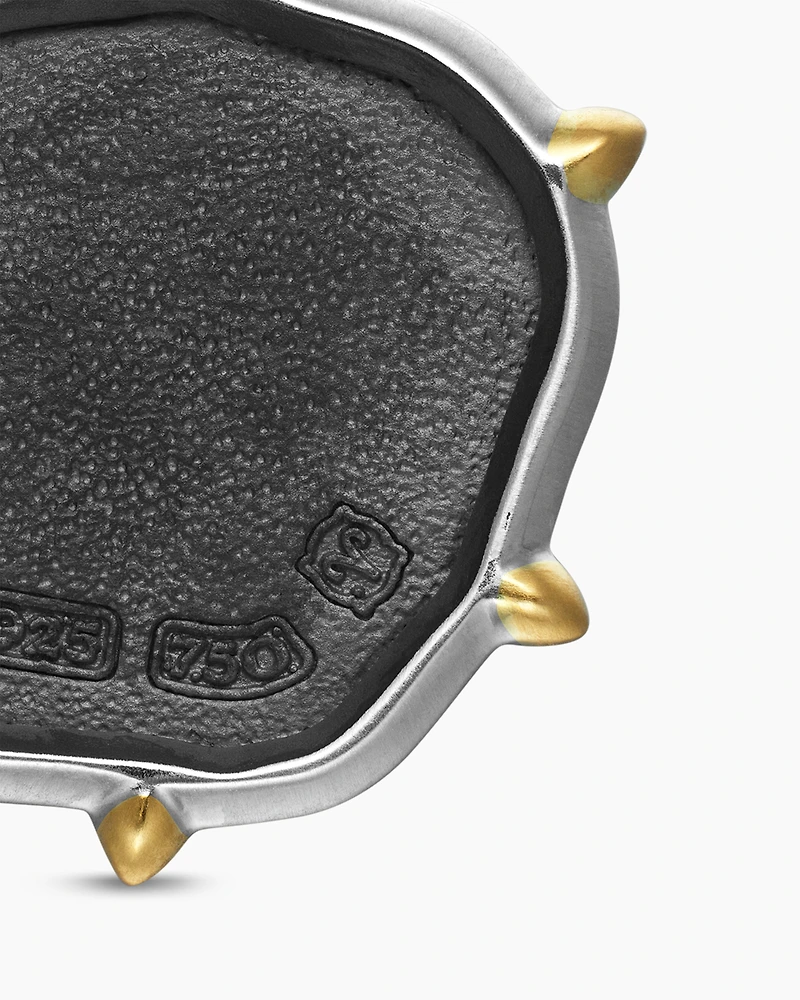 Aries Amulet in Sterling Silver with 18K Yellow Gold, 33mm