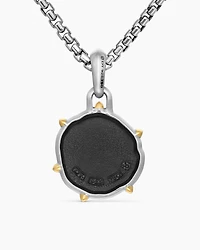 Taurus Amulet in Sterling Silver with 18K Yellow Gold, 23mm