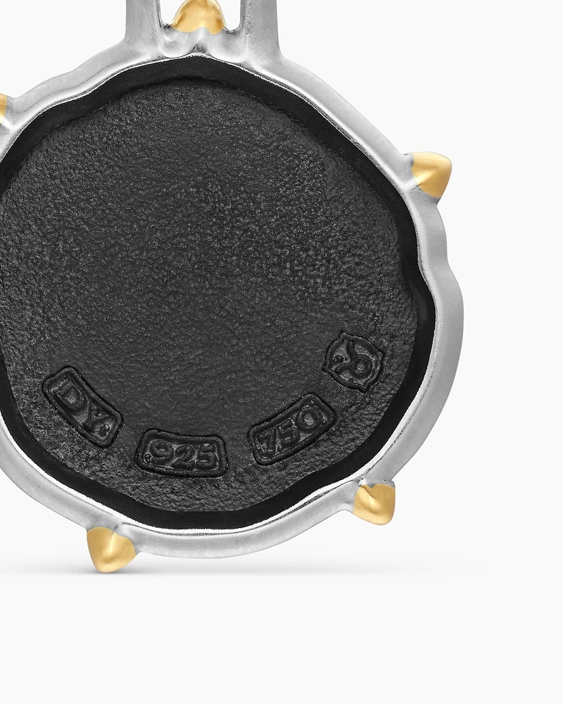 Taurus Amulet in Sterling Silver with 18K Yellow Gold, 23mm