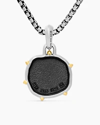 Gemini Amulet in Sterling Silver with 18K Yellow Gold, 33mm