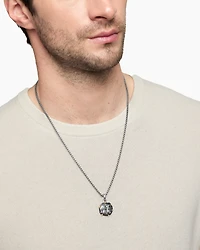 Gemini Amulet in Sterling Silver with 18K Yellow Gold, 33mm