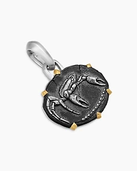 Cancer Amulet in Sterling Silver with 18K Yellow Gold, 33mm