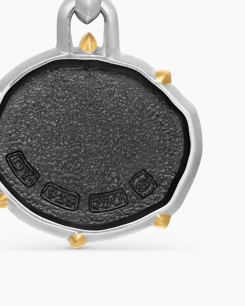 Cancer Amulet in Sterling Silver with 18K Yellow Gold, 33mm