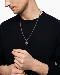 Cancer Amulet in Sterling Silver with 18K Yellow Gold, 33mm