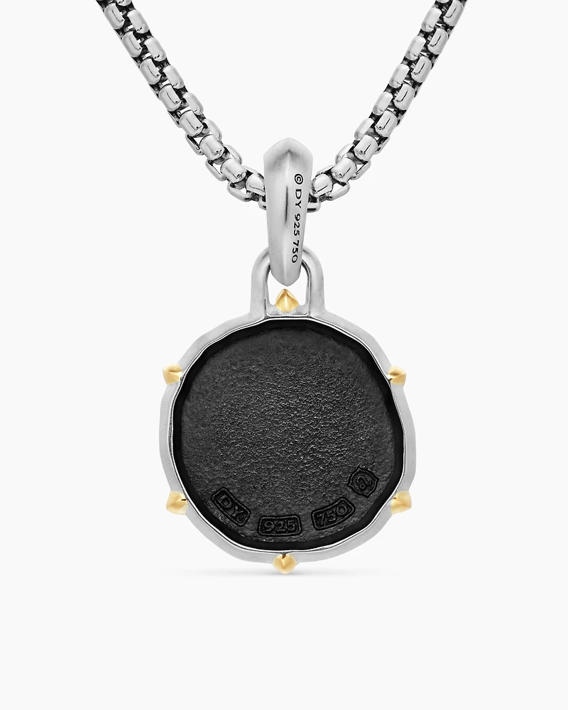 Leo Amulet in Sterling Silver with 18K Yellow Gold, 33mm