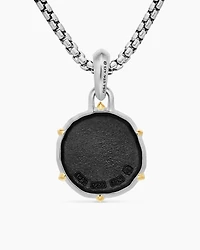 Leo Amulet in Sterling Silver with 18K Yellow Gold, 33mm