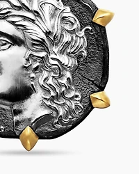 Virgo Amulet in Sterling Silver with 18K Yellow Gold, 33mm