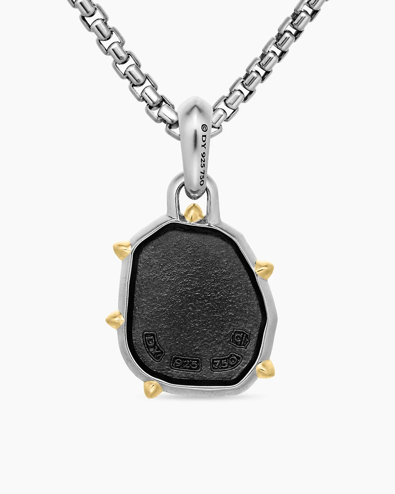 Libra Amulet in Sterling Silver with 18K Yellow Gold, 33mm