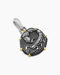 Scorpio Amulet in Sterling Silver with 18K Yellow Gold, 33mm