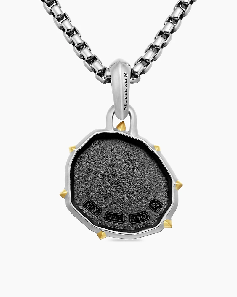 Scorpio Amulet in Sterling Silver with 18K Yellow Gold, 33mm