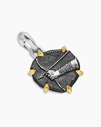 Sagittarius Amulet in Sterling Silver with 18K Yellow Gold, 33mm