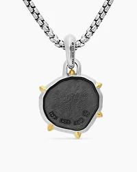 Sagittarius Amulet in Sterling Silver with 18K Yellow Gold, 33mm