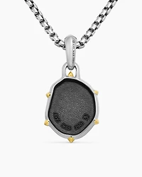 Capricorn Amulet in Sterling Silver with 18K Yellow Gold, 33mm