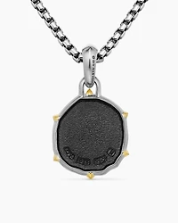 Aquarius Amulet in Sterling Silver with 18K Yellow Gold, 33mm