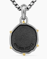 Aquarius Amulet in Sterling Silver with 18K Yellow Gold, 33mm