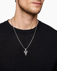 Shark Tooth Amulet in Sterling Silver, 25.8mm