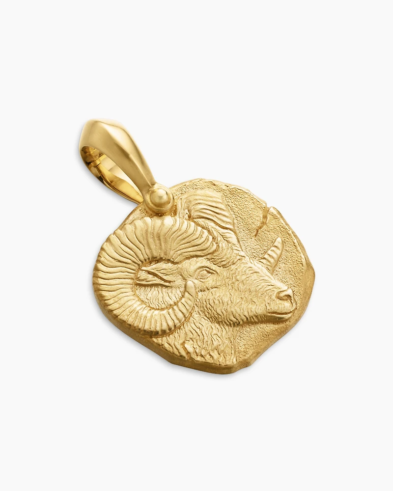 Aries Amulet in 18K Yellow Gold, 27mm