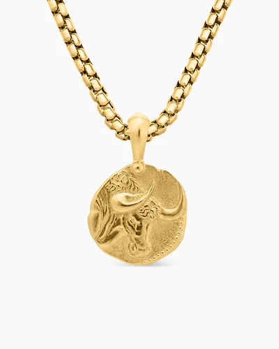 Taurus Amulet in 18K Yellow Gold, 27mm