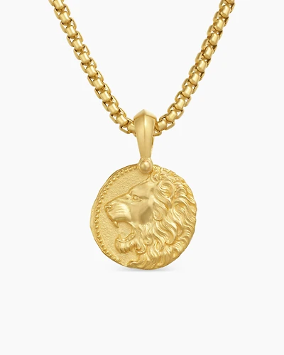 Leo Amulet in 18K Yellow Gold, 27mm