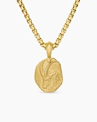 Capricorn Amulet in 18K Yellow Gold, 17mm
