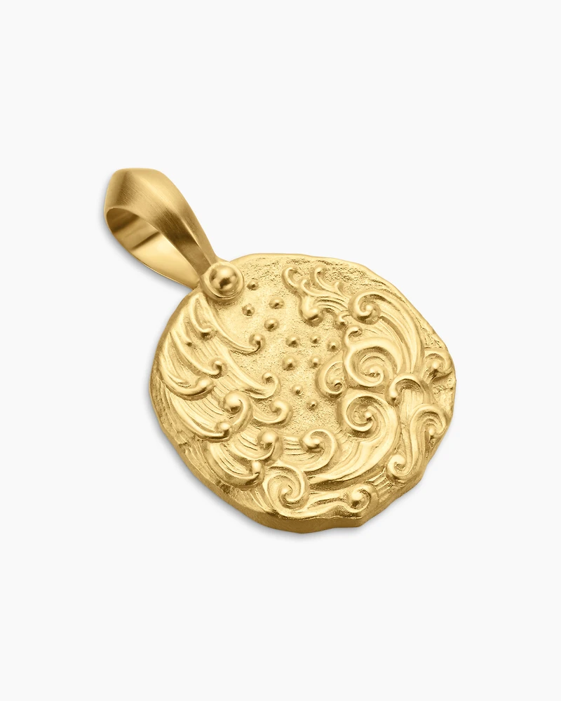 Aquarius Amulet in 18K Yellow Gold, 27mm