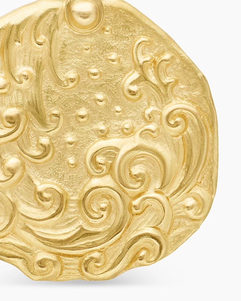 Aquarius Amulet in 18K Yellow Gold, 27mm