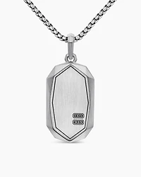 Torqued Faceted Amulet in Sterling Silver with Black Diamonds, 37mm