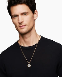 Water and Fire Duality Amulet in Sterling Silver with 18K Yellow Gold, 24mm