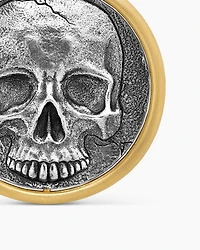 Life and Death Duality Amulet in Sterling Silver with 18K Yellow Gold, 24mm