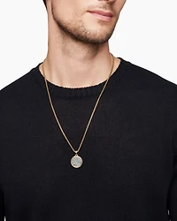 Life and Death Duality Amulet in Sterling Silver with 18K Yellow Gold, 24mm