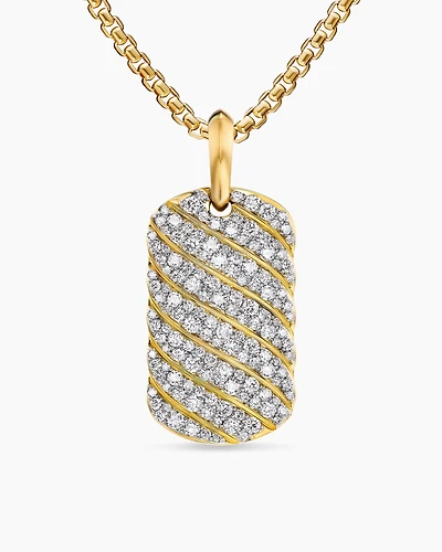 Sculpted Cable Ring in 18K Yellow Gold with Diamonds