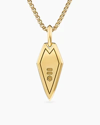 Spearpoint Amulet in 18K Yellow Gold with Forged Carbon, 27mm