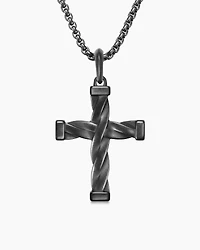 DY Helios™ Cross Pendant in Black Titanium, 48mm