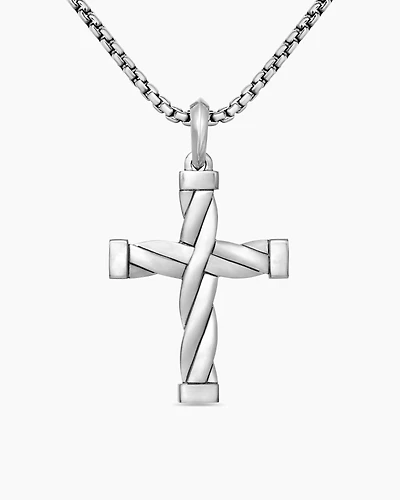 DY Helios™ Cross Pendant in Sterling Silver, 48mm