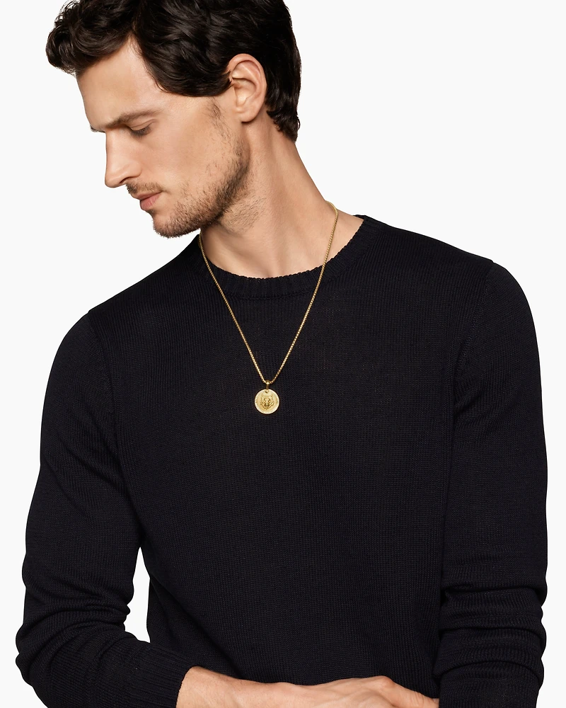 Petrvs® Wolf Amulet in 18K Yellow Gold with Diamonds, 21mm