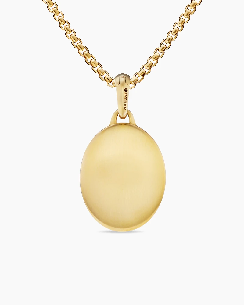 Mary Amulet in 18K Yellow Gold with Diamonds, 20mm