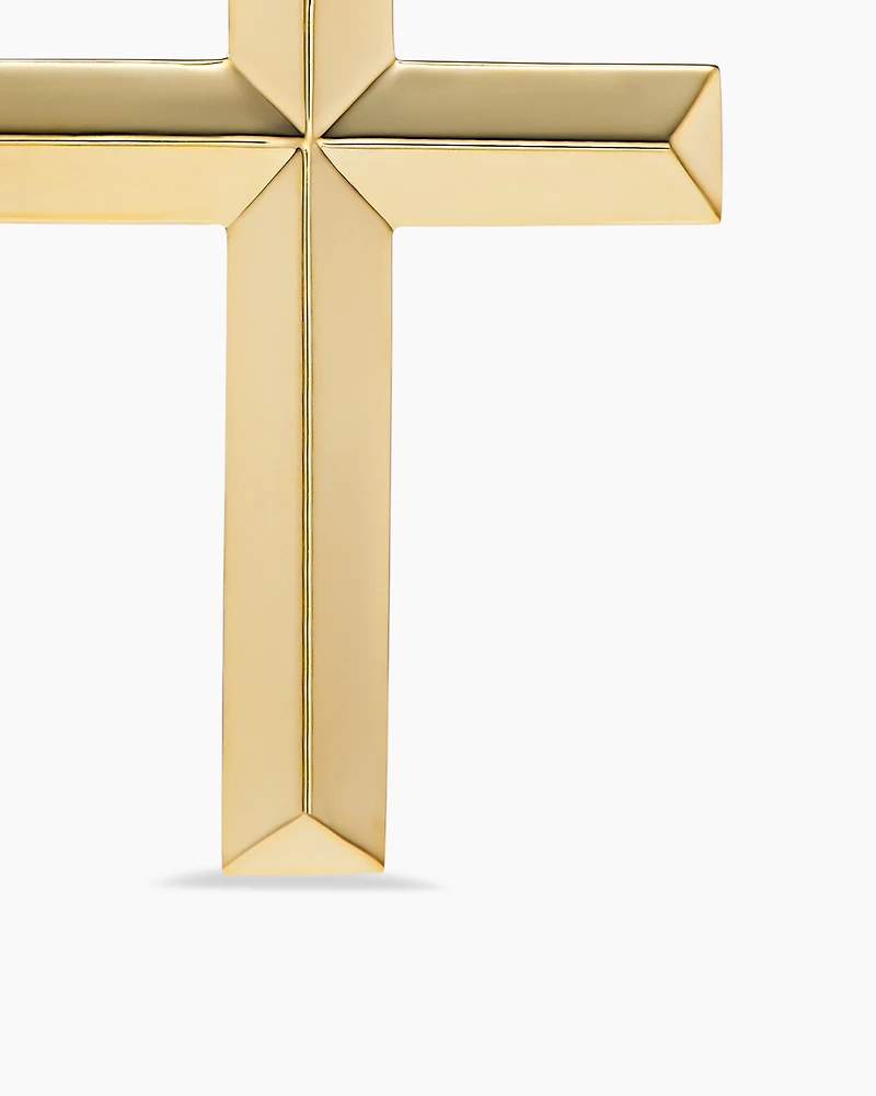 Cross Pendant in 18K Yellow Gold with Diamonds, 24mm