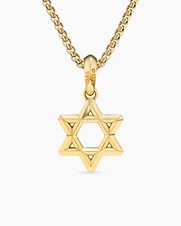 Star of David Pendant in 18K Yellow Gold with Diamonds, 19mm