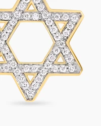 Star of David Pendant in 18K Yellow Gold with Diamonds, 19mm
