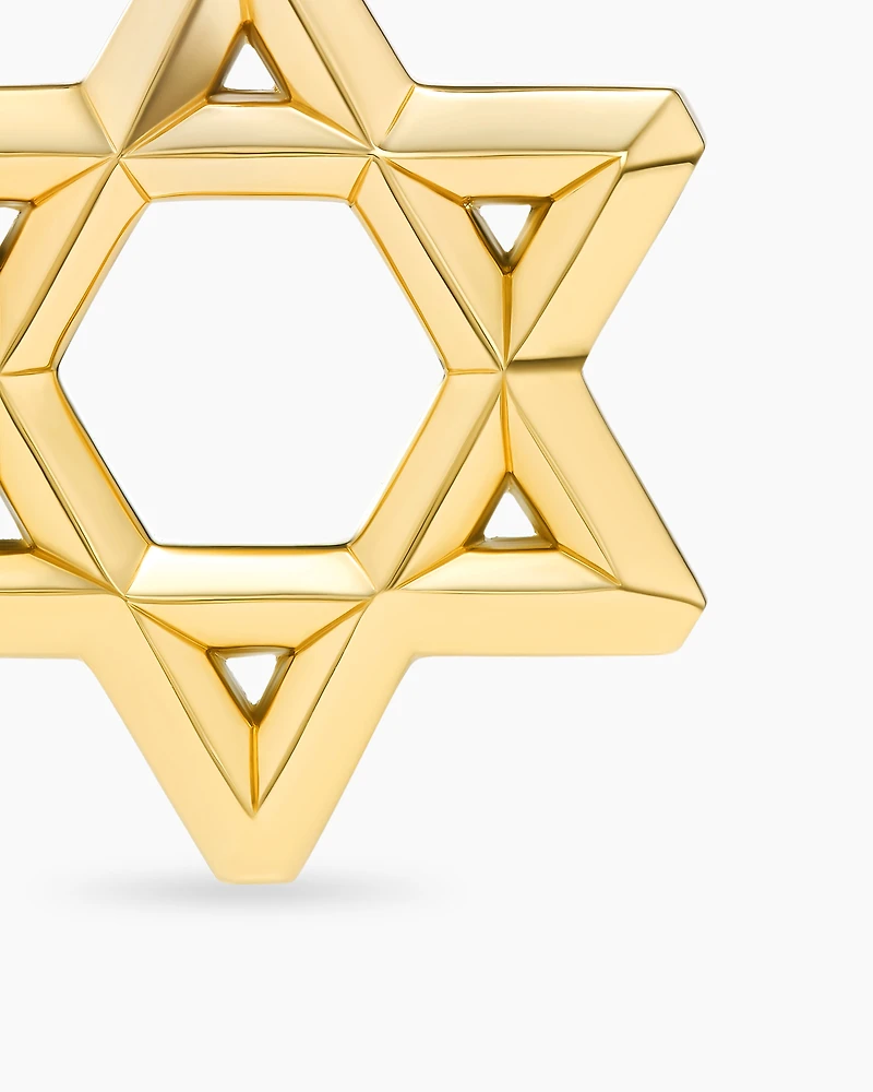 Star of David Pendant in 18K Yellow Gold with Diamonds, 19mm