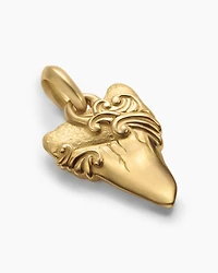 Waves Shark Tooth Amulet in 18K Yellow Gold, 25mm