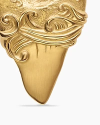 Waves Shark Tooth Amulet in 18K Yellow Gold, 25mm